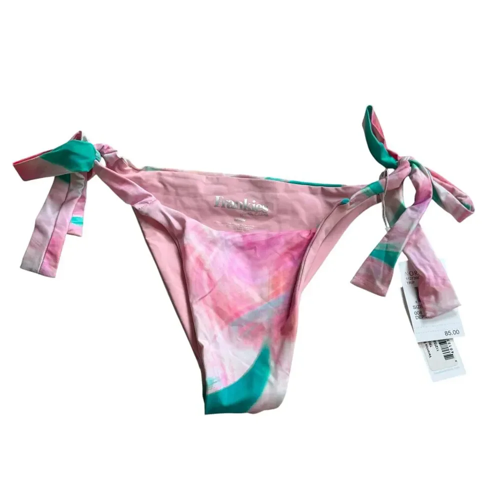 Frankies Bikinis Women's Veronica Tie Bikini Bottom Size Medium Pink NWT